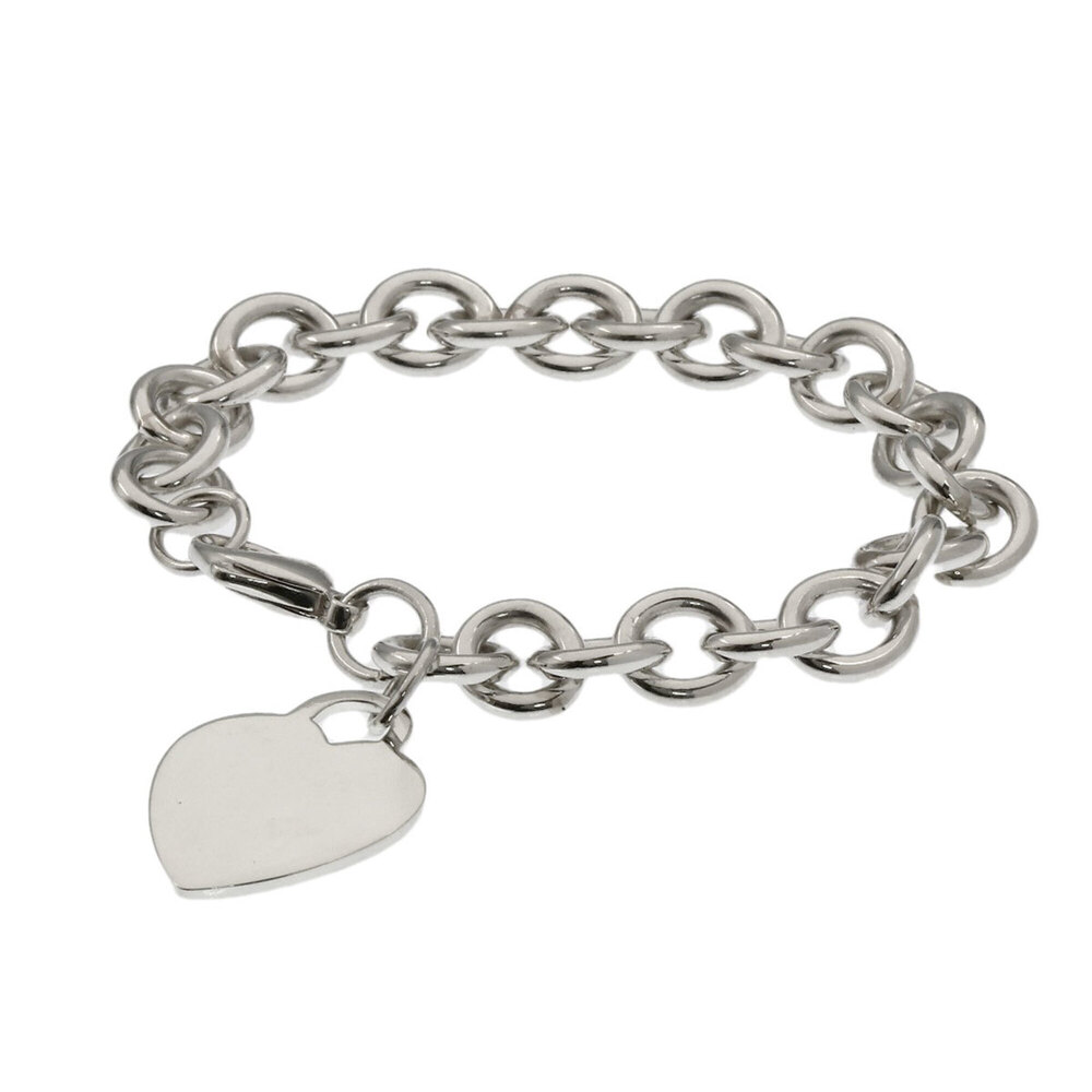 TIFFANY Authentic Silver Heart Charm Bracelet